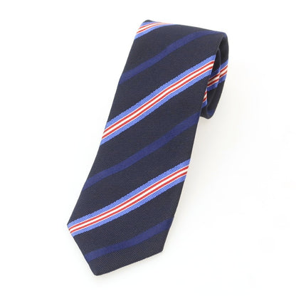 【中古】ポールスチュアート PAUL STUART シルク ストライプ柄ネクタイ ブラックxブルー【 状態ランクB 】【 メンズ 】