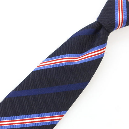 【中古】ポールスチュアート PAUL STUART シルク ストライプ柄ネクタイ ブラックxブルー【 状態ランクB 】【 メンズ 】