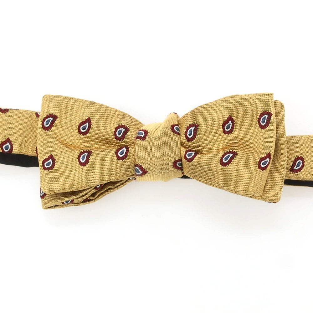 【中古】ポロ ラルフローレン Polo Ralph Lauren シルク ボウタイ ベージュxワインレッド【 状態ランクB 】【 メンズ 】