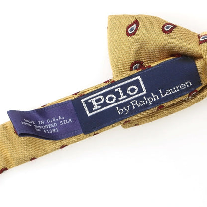 【中古】ポロ ラルフローレン Polo Ralph Lauren シルク ボウタイ ベージュxワインレッド【 状態ランクB 】【 メンズ 】