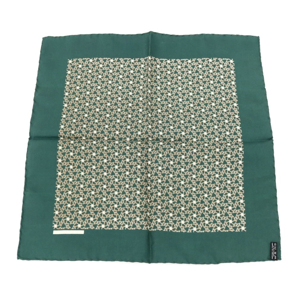【中古】エルメス HERMES シルク ポケットチーフ グリーン【 状態ランクB 】【 メンズ 】