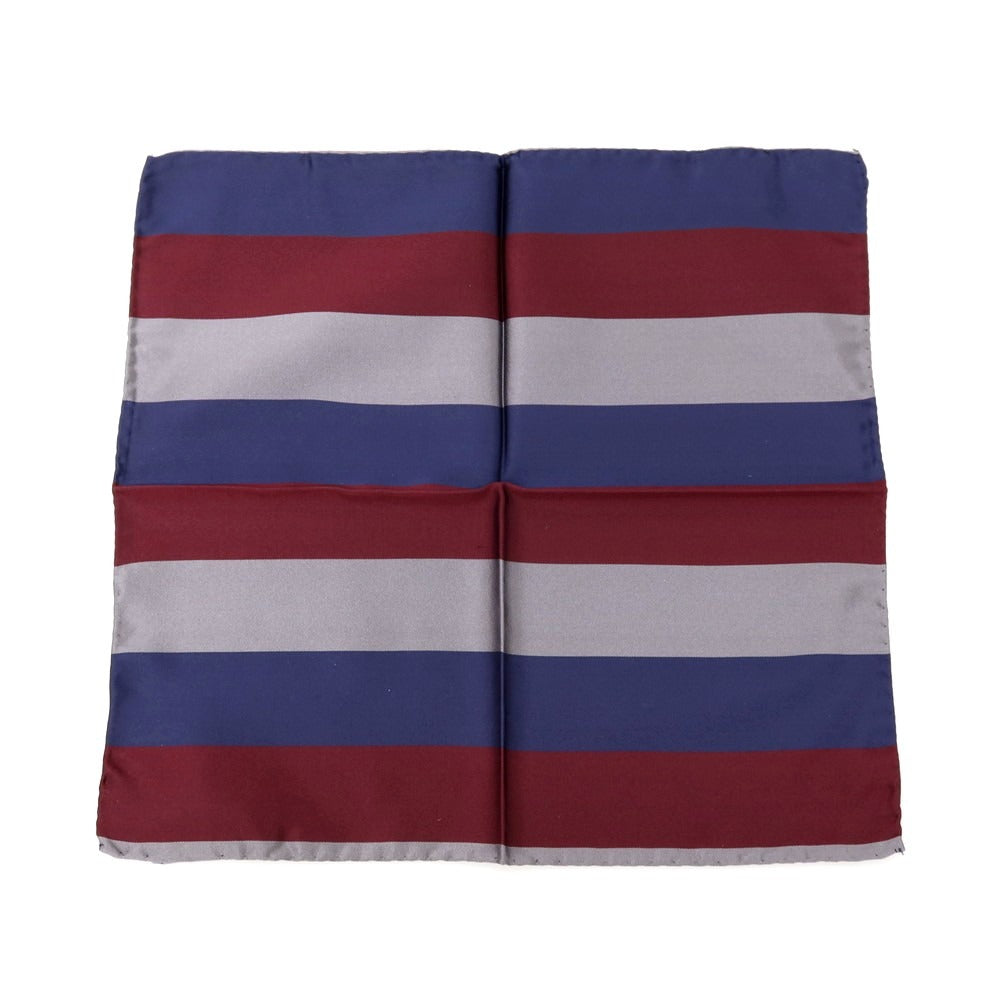 【中古】アーディーアンドシー AD&amp;C 1956 シルク ポケットチーフ ネイビーxワインレッド【 状態ランクB 】【 メンズ 】