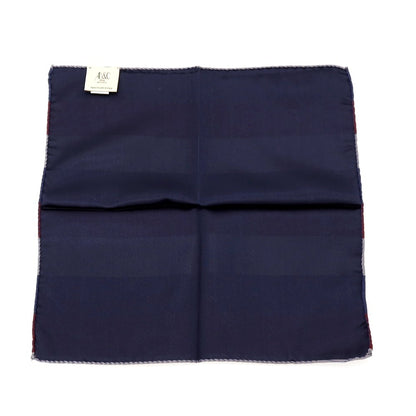 【中古】アーディーアンドシー AD&amp;C 1956 シルク ポケットチーフ ネイビーxワインレッド【 状態ランクB 】【 メンズ 】