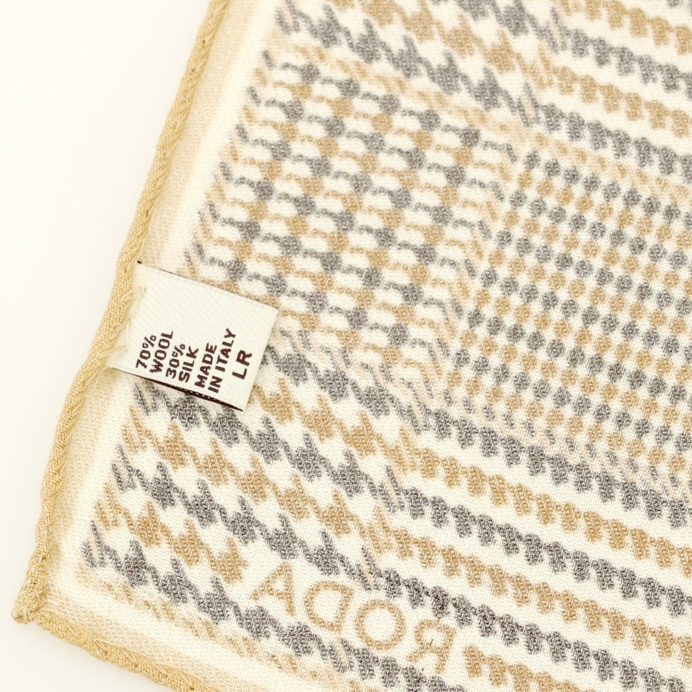 【中古】ロダ RODA ウールシルク チェック ポケットチーフ ブラウンxオフホワイト系【 状態ランクB 】【 メンズ 】