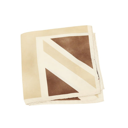 【中古】ロダ RODA シルク ユニオンジャック ポケットチーフ ベージュxブラウン×オフホワイト【 状態ランクB 】【 メンズ 】