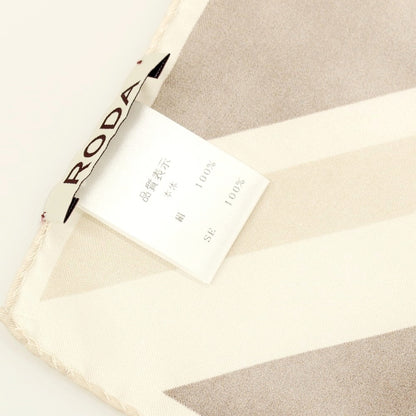 【中古】ロダ RODA シルク ユニオンジャック ポケットチーフ ベージュxブラウン×オフホワイト【 状態ランクB 】【 メンズ 】