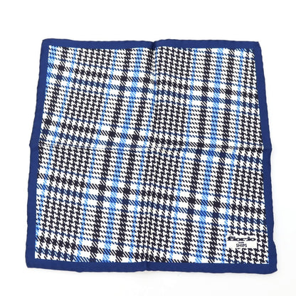 【中古】フィオリオ FIORIO SHIPS別注 シルク チェック柄 ポケットチーフ ネイビーブルーxホワイト【 状態ランクB 】【 メンズ 】