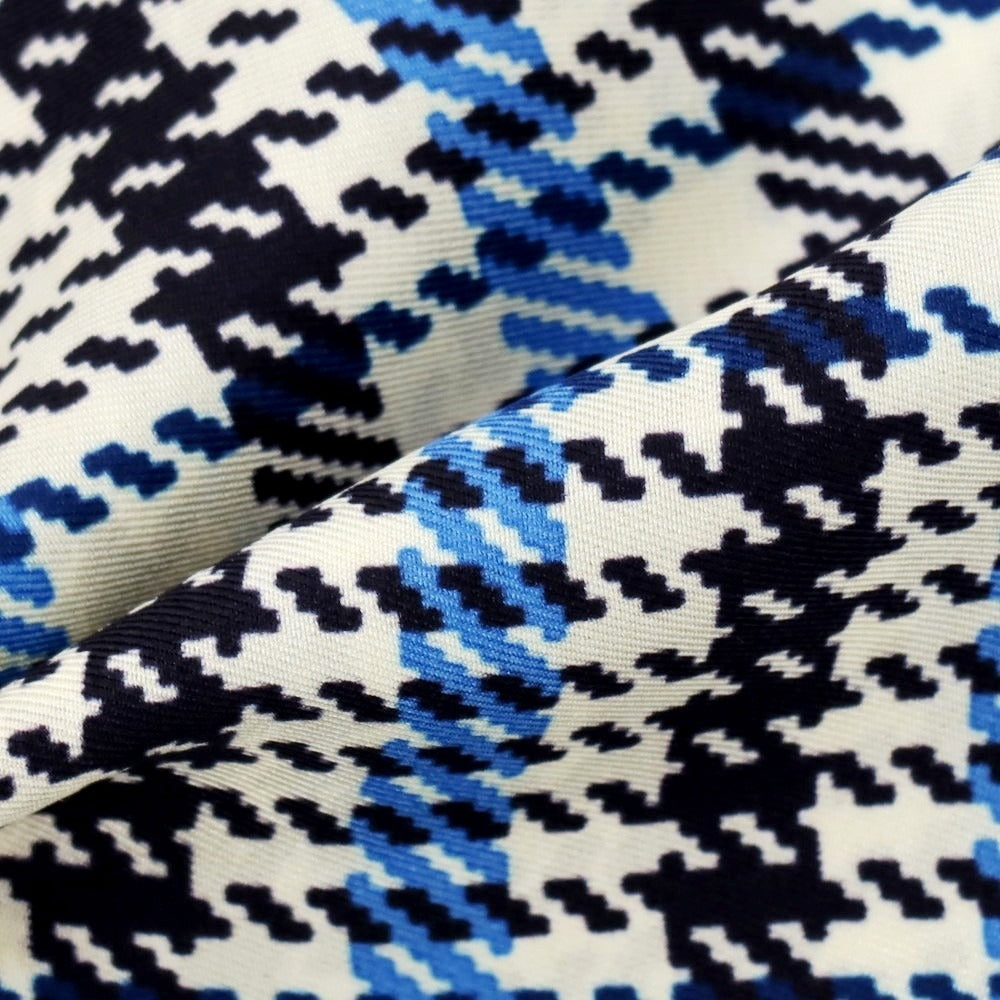 【中古】フィオリオ FIORIO SHIPS別注 シルク チェック柄 ポケットチーフ ネイビーブルーxホワイト【 状態ランクB 】【 メンズ 】