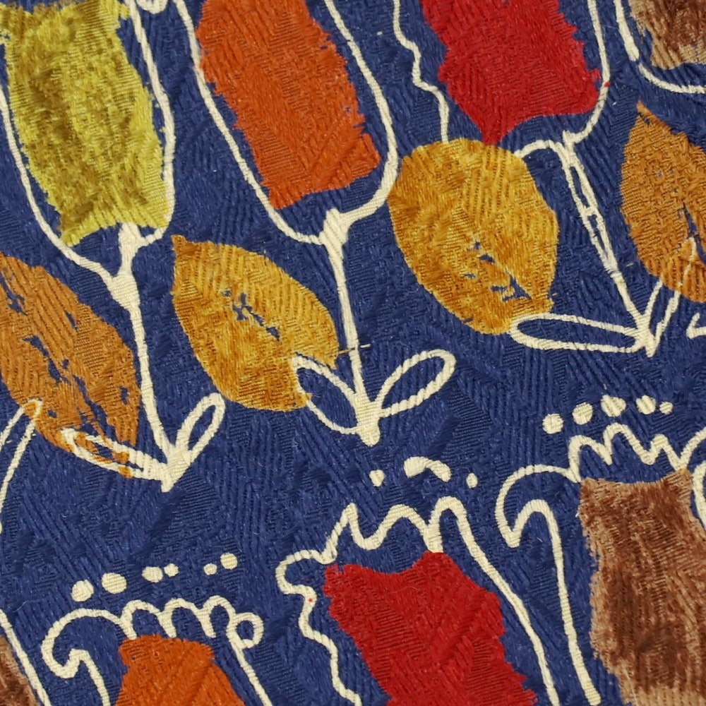 【中古】エルメネジルドゼニア Ermenegildo Zegna シルク プリント ポケットチーフ ネイビーxブラウン系【 状態ランクB 】【 メンズ 】