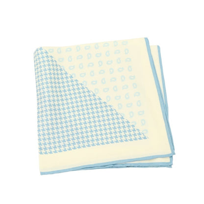 【中古】ポールスミス Paul Smith シルク プリント ポケットチーフ オフホワイトxライトブルー【 状態ランクB 】【 メンズ 】