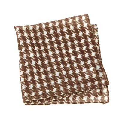 【中古】ニッキー nicky ウール ハウンドトゥース柄 ポケットチーフ ブラウンxホワイト【 状態ランクB 】【 メンズ 】