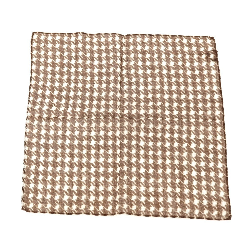 【中古】ニッキー nicky ウール ハウンドトゥース柄 ポケットチーフ ブラウンxホワイト【 状態ランクB 】【 メンズ 】
