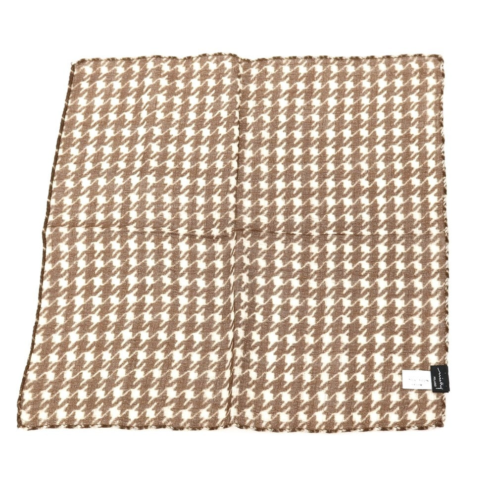【中古】ニッキー nicky ウール ハウンドトゥース柄 ポケットチーフ ブラウンxホワイト【 状態ランクB 】【 メンズ 】