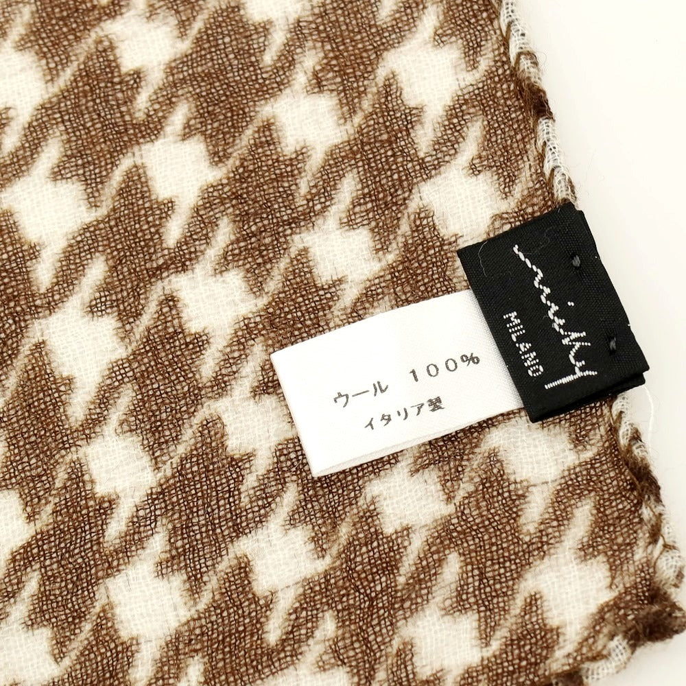 【中古】ニッキー nicky ウール ハウンドトゥース柄 ポケットチーフ ブラウンxホワイト【 状態ランクB 】【 メンズ 】