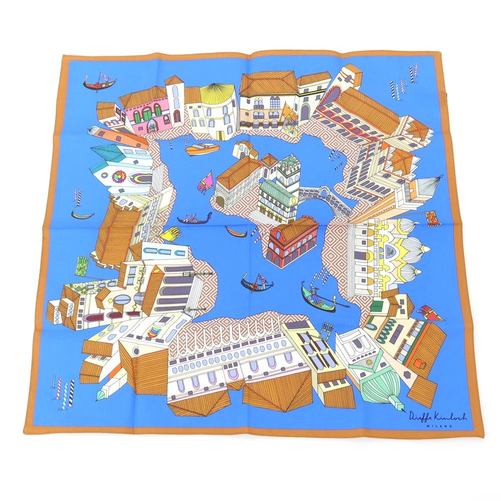 【中古】キンロック Kinloch シルク プリント ハンカチ 2枚セット ブルーxグリーン系【 状態ランクA 】【 メンズ 】