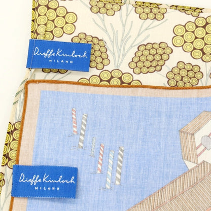 【中古】キンロック Kinloch シルク プリント ハンカチ 2枚セット ブルーxグリーン系【 状態ランクA 】【 メンズ 】