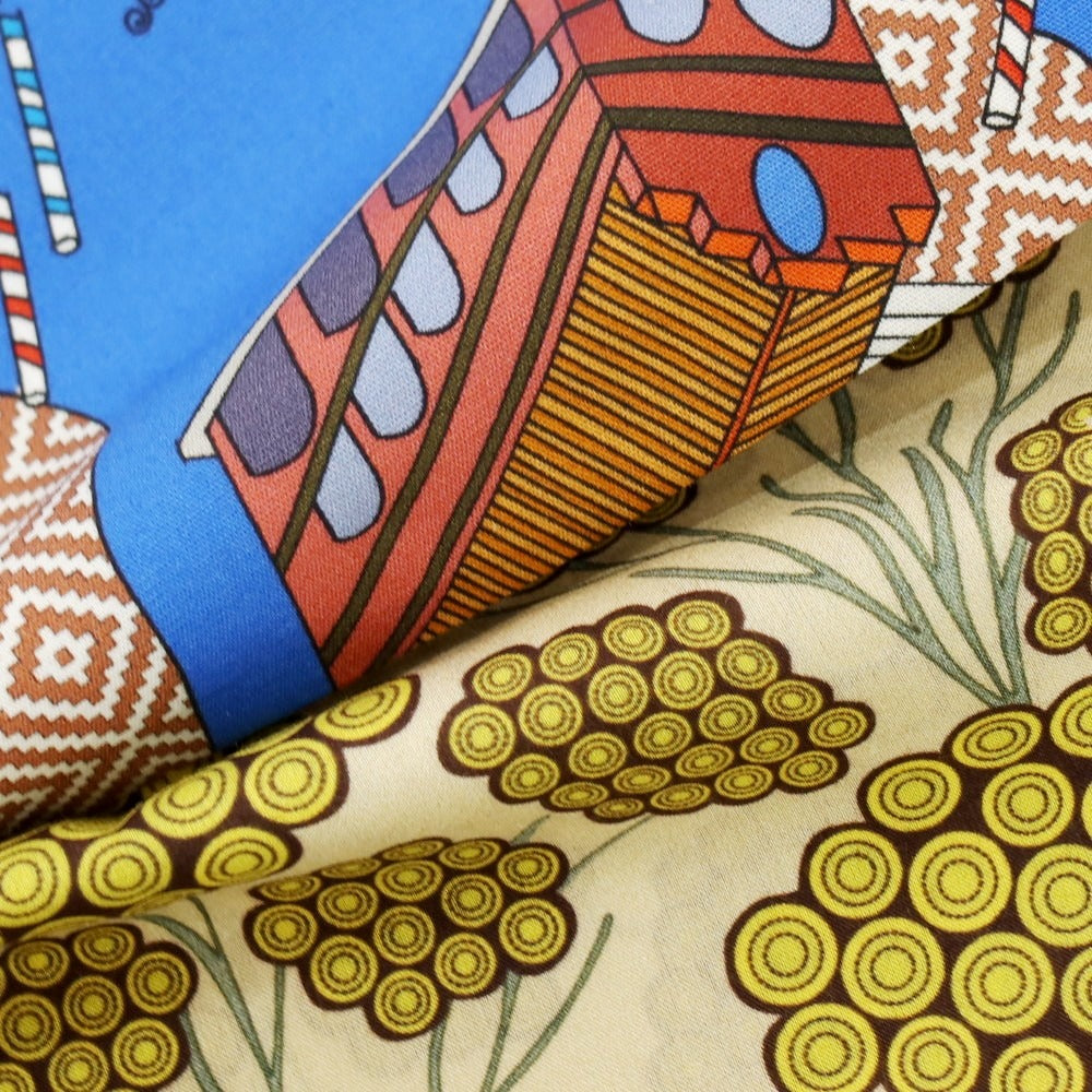 【中古】キンロック Kinloch シルク プリント ハンカチ 2枚セット ブルーxグリーン系【 状態ランクA 】【 メンズ 】