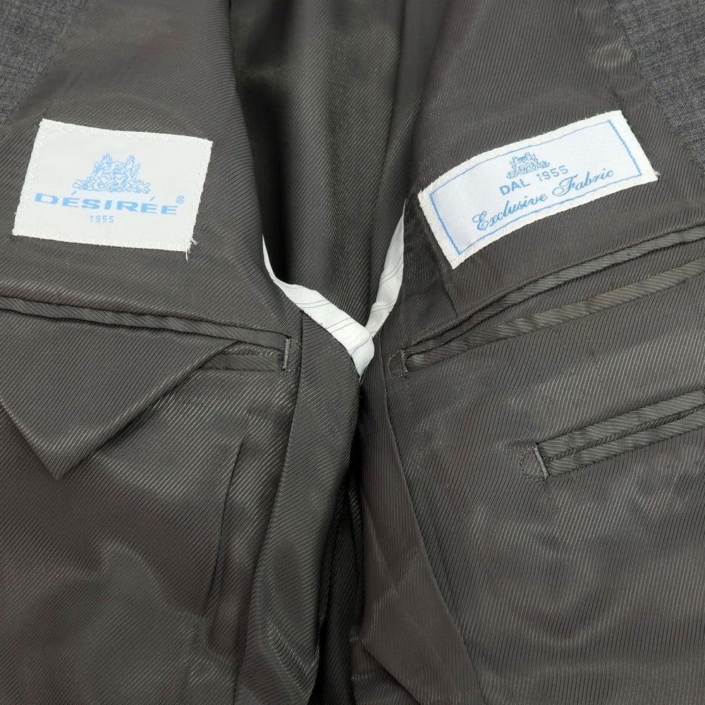 【中古】デシリーナポリ DESIREE NAPOLI ウール 2つボタンスーツ グレー【 サイズ48 】【 状態ランクC 】【 メンズ 】 [CPD]