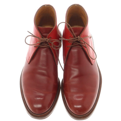 【中古】ココン（シューズ） KOKON コードバン コンビ チャッカブーツ レッド【 6 1/2 】【 状態ランクB 】【 メンズ 】