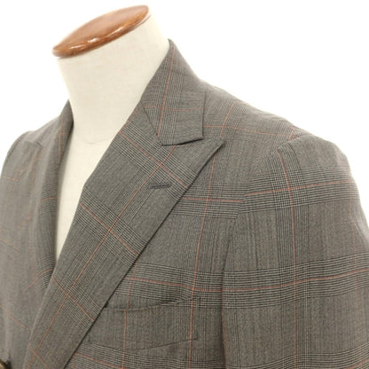 【中古】ユニバーサルランゲージ UNIVERSAL LANGUAGE SUPER120’S ウール グレンチェック ダブル6B テーラードジャケット グレー【 46 8D 】【 状態ランクC 】【 メンズ 】