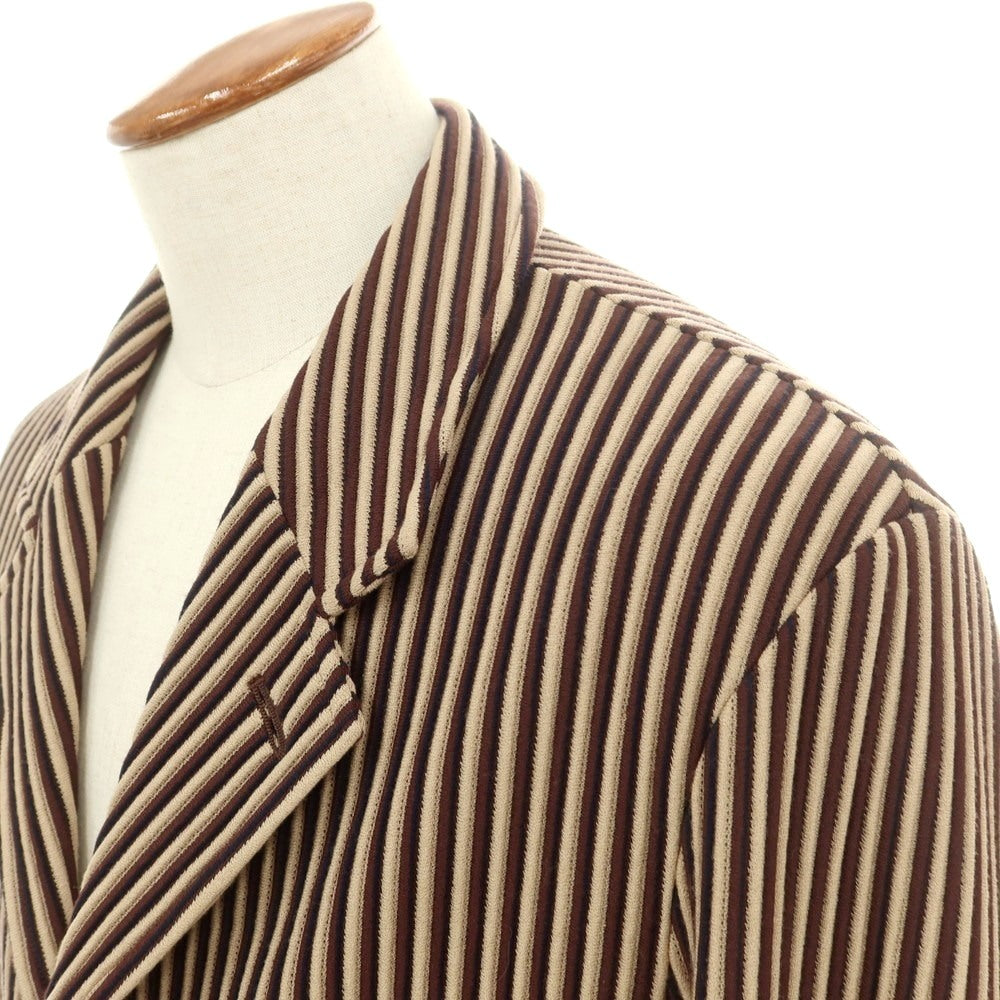 【中古】ジエダ Jieda ストレッチ レーヨンポリエステルナイロン カジュアルジャケット ブラウンxベージュ【 1 】【 状態ランクB 】【 メンズ 】