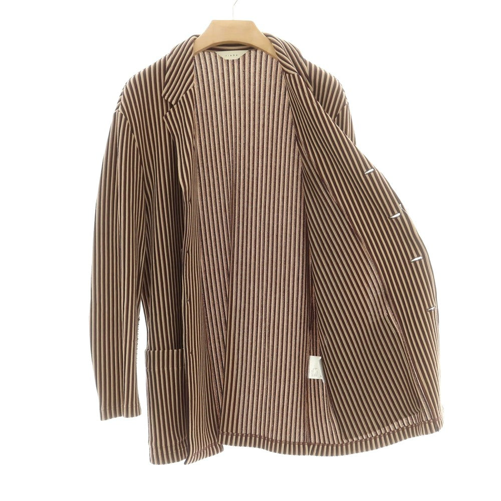 【中古】ジエダ Jieda ストレッチ レーヨンポリエステルナイロン カジュアルジャケット ブラウンxベージュ【 1 】【 状態ランクB 】【 メンズ 】