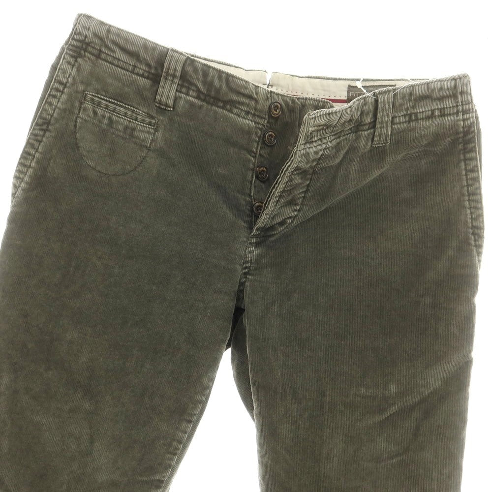 【中古】アイコン ICON ストレッチ コットン 細畝 コーデュロイパンツ グレーカーキ【 46 】【 状態ランクC 】【 メンズ 】