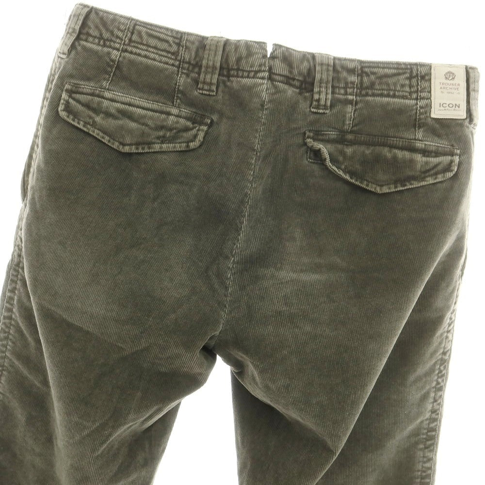 【中古】アイコン ICON ストレッチ コットン 細畝 コーデュロイパンツ グレーカーキ【 46 】【 状態ランクC 】【 メンズ 】