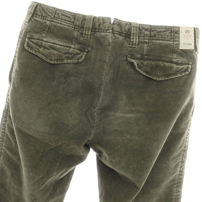 【中古】アイコン ICON ストレッチ コットン 細畝 コーデュロイパンツ グレーカーキ【 46 】【 状態ランクC 】【 メンズ 】