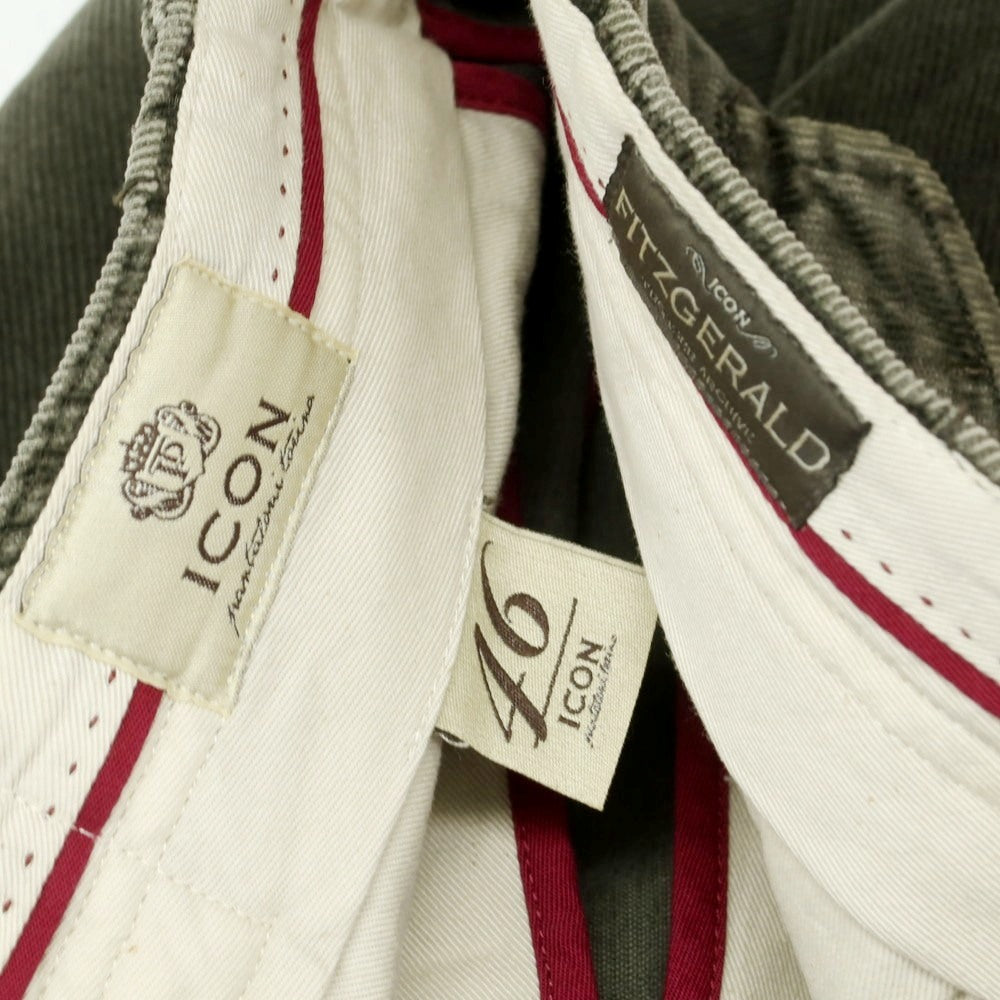 【中古】アイコン ICON ストレッチ コットン 細畝 コーデュロイパンツ グレーカーキ【 46 】【 状態ランクC 】【 メンズ 】