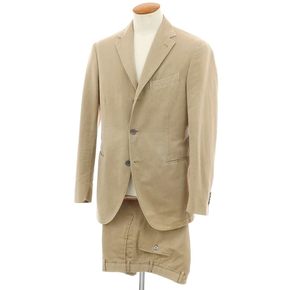 【中古】ボリオリ BOGLIOLI コットンポリエステル 3つボタンスーツ ベージュ【サイズ48】【 状態ランクC 】【 メンズ 】