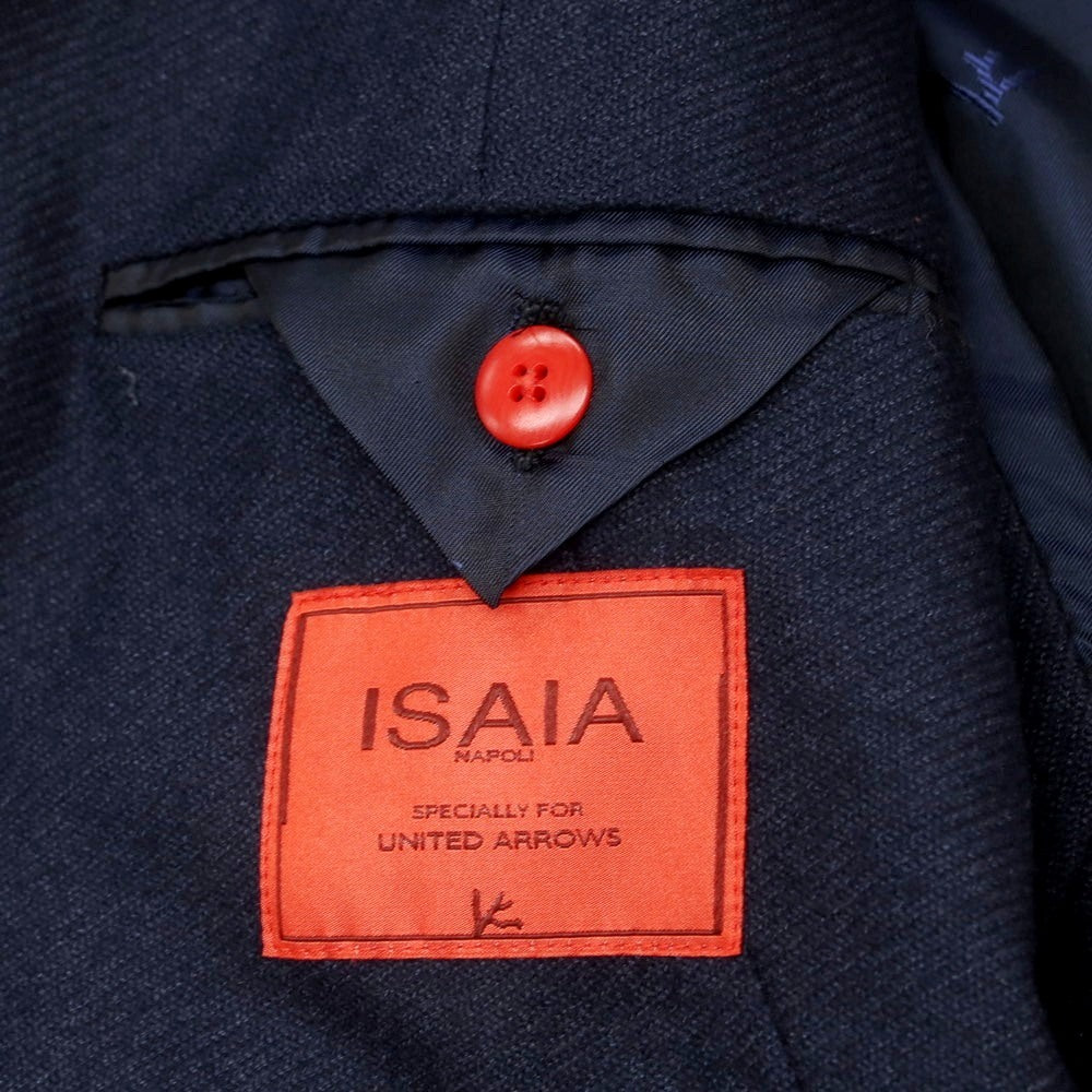 【中古】イザイア ISAIA UNITED ARROWS別注 ウールカシミヤ 3B テーラードジャケット ネイビー【 48 8R 】【 状態ランクC 】【 メンズ 】