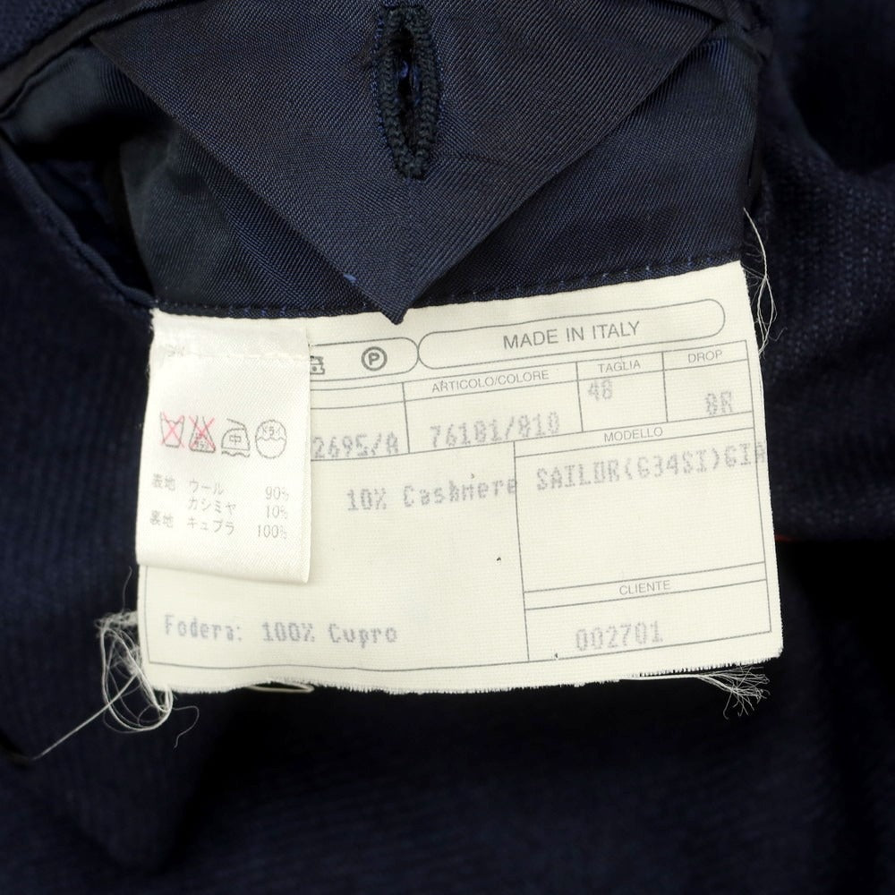 【中古】イザイア ISAIA UNITED ARROWS別注 ウールカシミヤ 3B テーラードジャケット ネイビー【 48 8R 】【 状態ランクC 】【 メンズ 】