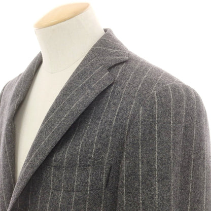 【中古】リングヂャケット RING JACKET custom made ウール ストライプ 3つボタンスーツ グレー【 表記なし（S位） 】【 状態ランクB 】【 メンズ 】