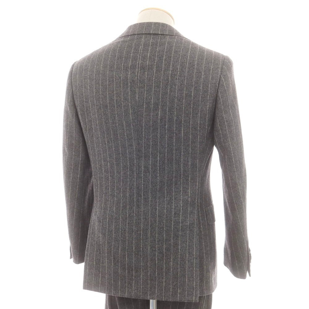 【中古】リングヂャケット RING JACKET custom made ウール ストライプ 3つボタンスーツ グレー【 表記なし（S位） 】【 状態ランクB 】【 メンズ 】