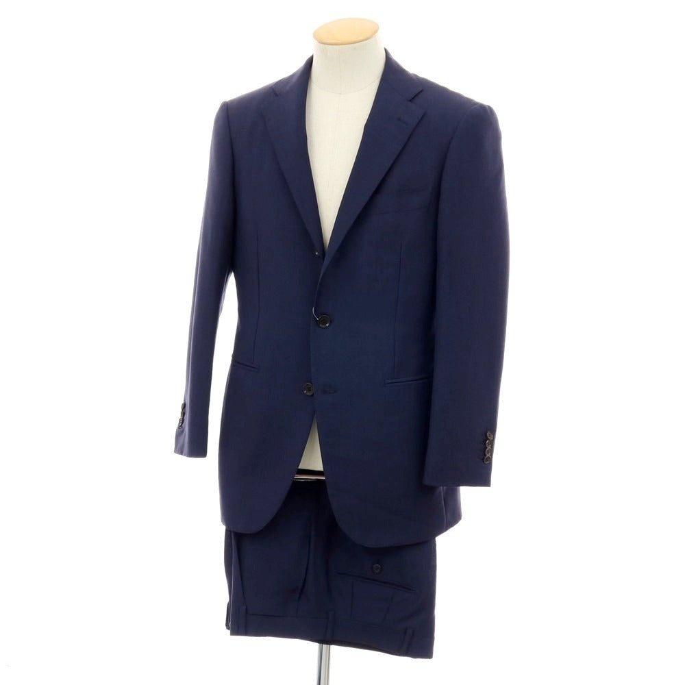 【中古】リングヂャケット RING JACKET モヘヤウール ストライプ 3つボタンスーツ ネイビーxパープル【サイズ44】【 状態ランクB 】【 メンズ 】