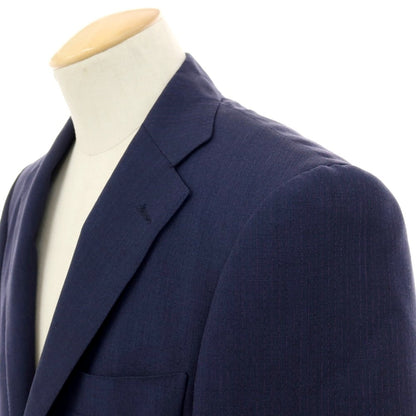 【中古】リングヂャケット RING JACKET モヘヤウール ストライプ 3つボタンスーツ ネイビーxパープル【サイズ44】【 状態ランクB 】【 メンズ 】