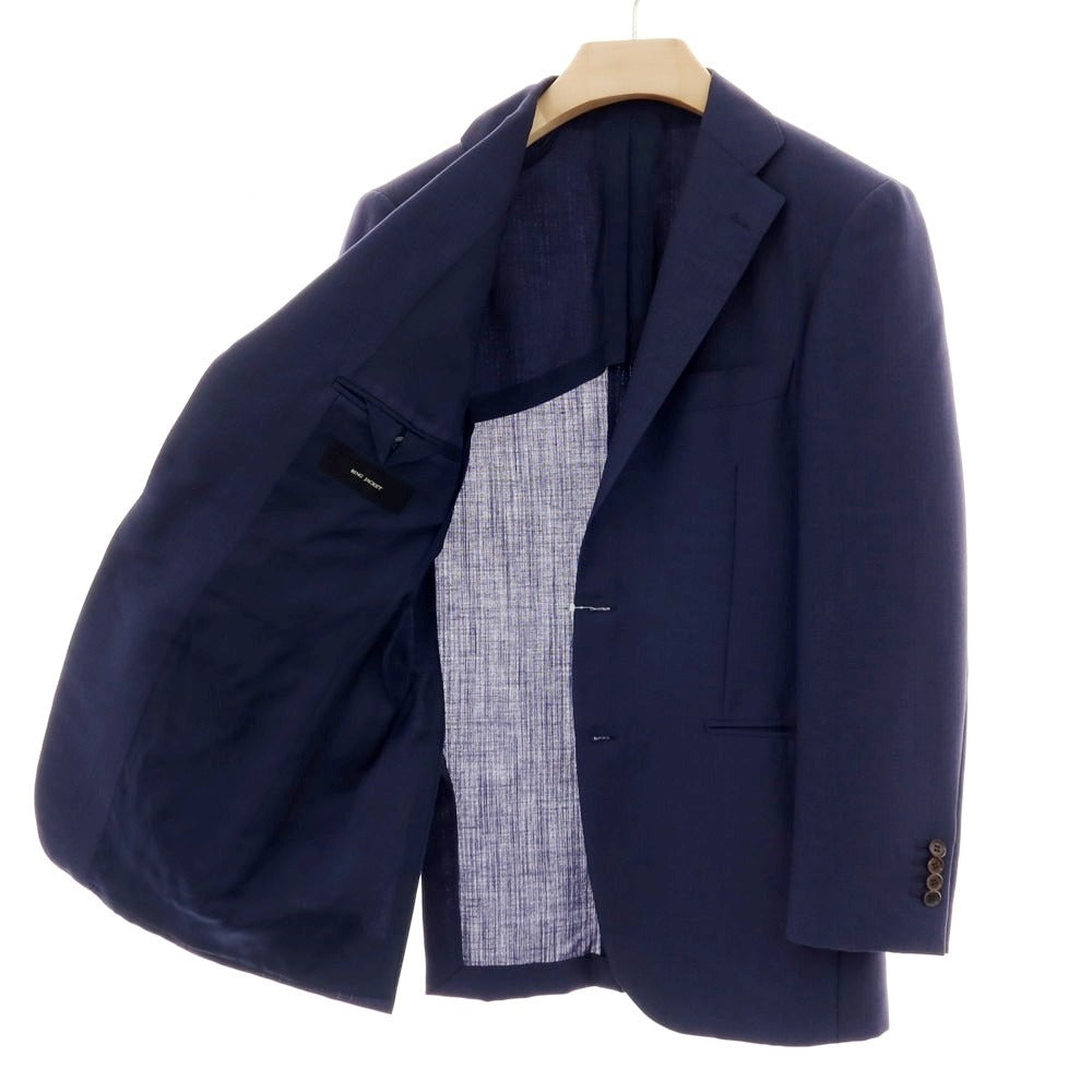 【中古】リングヂャケット RING JACKET モヘヤウール ストライプ 3つボタンスーツ ネイビーxパープル【サイズ44】【 状態ランクB 】【 メンズ 】