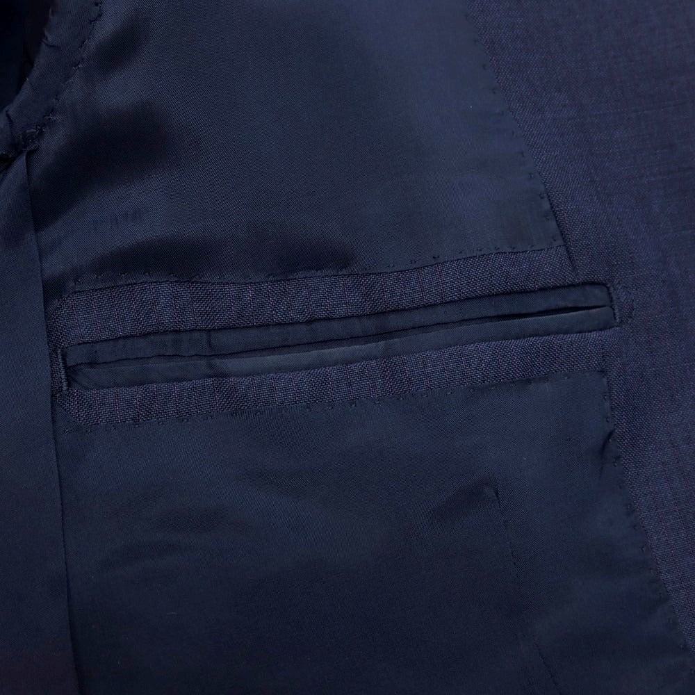 【中古】リングヂャケット RING JACKET モヘヤウール ストライプ 3つボタンスーツ ネイビーxパープル【サイズ44】【 状態ランクB 】【 メンズ 】