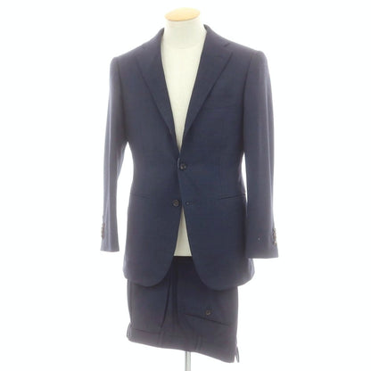 【中古】リングヂャケット RING JACKET custom made SUPER120’S ウール 3つボタンスーツ ネイビー【 表記なし（S位） 】【 状態ランクB 】【 メンズ 】