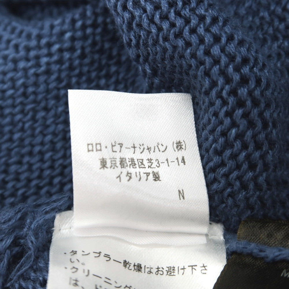 【中古】ロロピアーナ Loro Piana リネン クルーネック プルオーバーニット ダークダスティブルー【サイズ46】【 状態ランクD 】【 メンズ 】