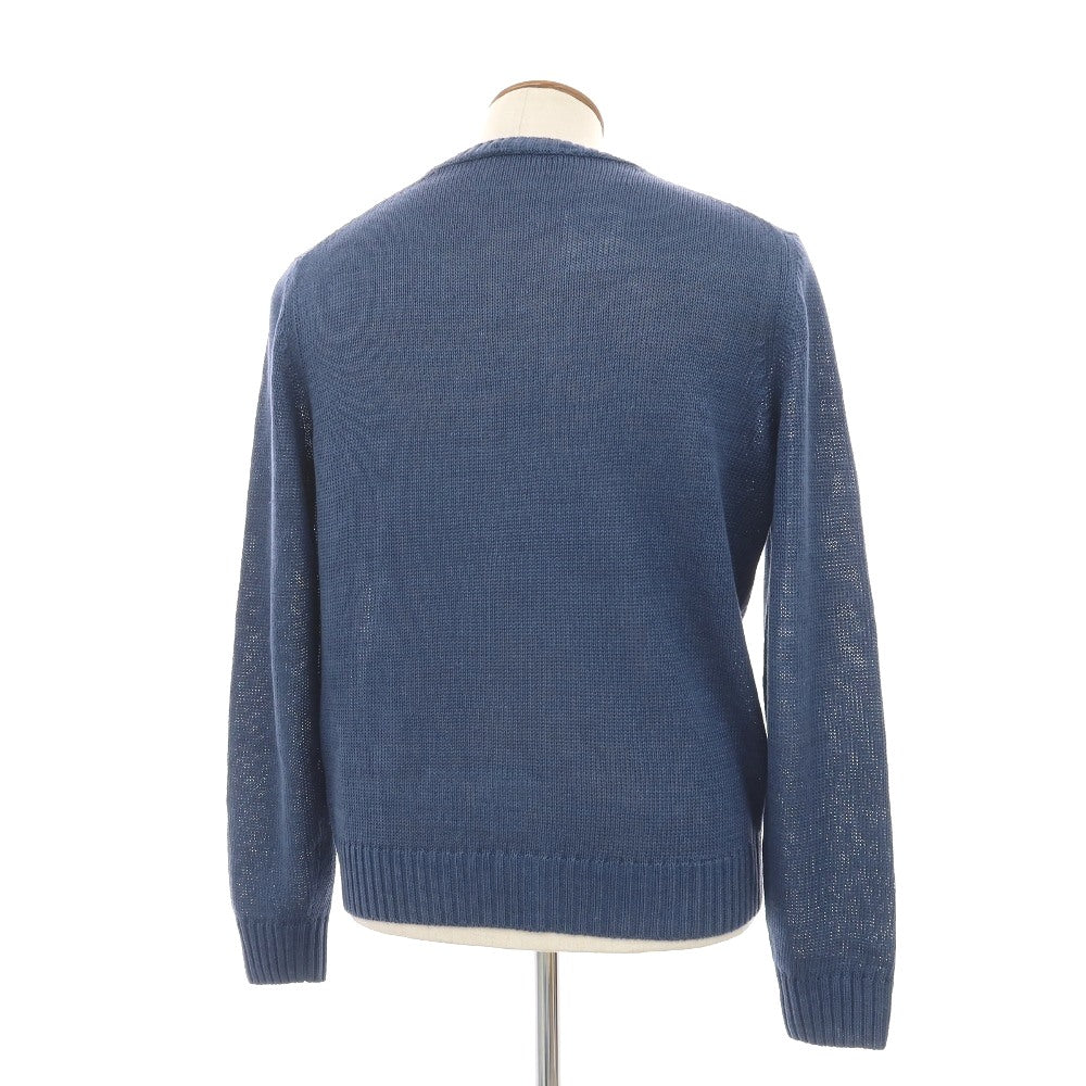 【中古】ロロピアーナ Loro Piana リネン クルーネック プルオーバーニット ダークダスティブルー【サイズ46】【 状態ランクD 】【 メンズ 】