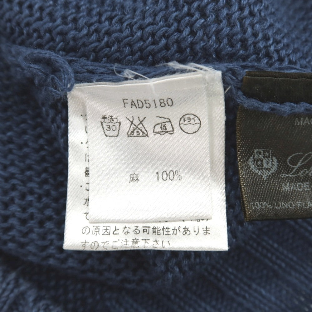 【中古】ロロピアーナ Loro Piana リネン クルーネック プルオーバーニット ダークダスティブルー【サイズ46】【 状態ランクD 】【 メンズ 】