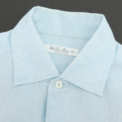【中古】ロロピアーナ Loro Piana リネン ワンピースカラー カジュアルシャツ ライトブルー【サイズXS】【 状態ランクC 】【 メンズ 】