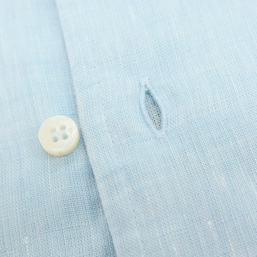 【中古】ロロピアーナ Loro Piana リネン ワンピースカラー カジュアルシャツ ライトブルー【サイズXS】【 状態ランクC 】【 メンズ 】