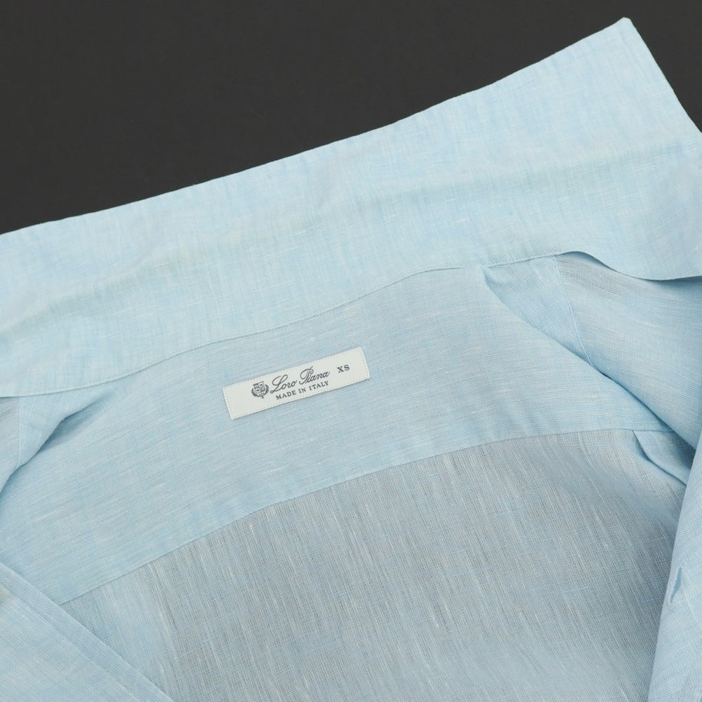 【中古】ロロピアーナ Loro Piana リネン ワンピースカラー カジュアルシャツ ライトブルー【サイズXS】【 状態ランクC 】【 メンズ 】