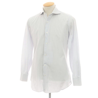 【中古】フライ FRAY STRASBURGO別注 ストライプ ワイドカラー ドレスシャツ グレーxホワイト【 37 】【 状態ランクC 】【 メンズ 】