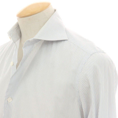 【中古】フライ FRAY STRASBURGO別注 ストライプ ワイドカラー ドレスシャツ グレーxホワイト【 37 】【 状態ランクC 】【 メンズ 】