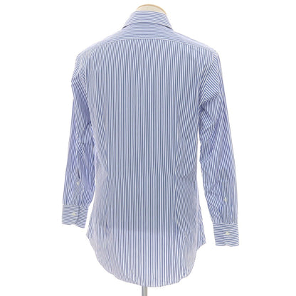 【中古】フライ FRAY コットン ストライプ セミワイドカラー ドレスシャツ ブルーxホワイト【 37 】【 状態ランクB 】【 メンズ 】