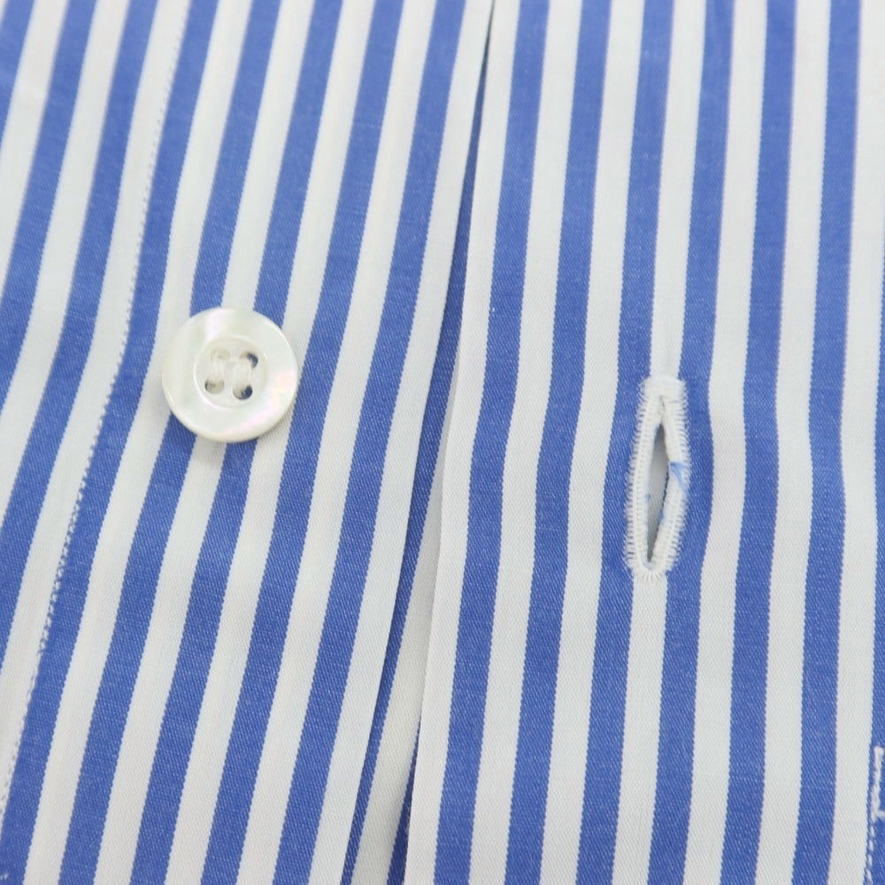 【中古】フライ FRAY コットン ストライプ セミワイドカラー ドレスシャツ ブルーxホワイト【 37 】【 状態ランクB 】【 メンズ 】